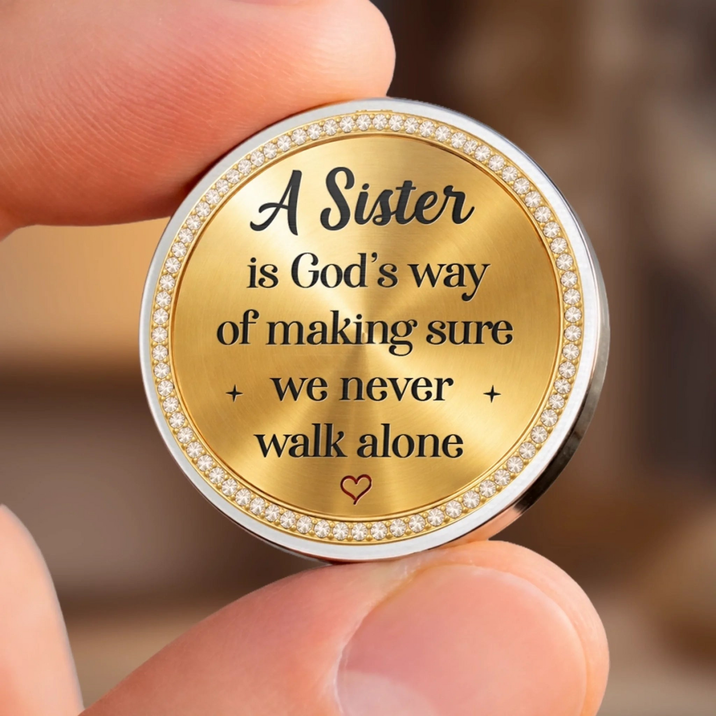 Custom Pocket Hug - Personalized Best Friend Birthday Gifts For Women, Besties, Sisters, BFF - Sisters Make Life Sweeter