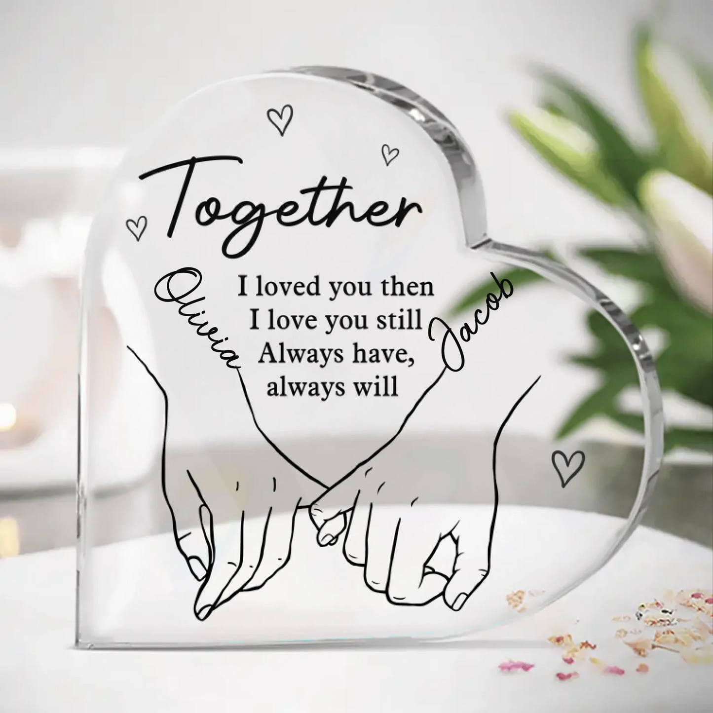 Custom Square Shaped Acrylic Plaque - Personalized Anniversary Wedding Gifts For Husband And Wife, Him And Her - Together We Find Balance