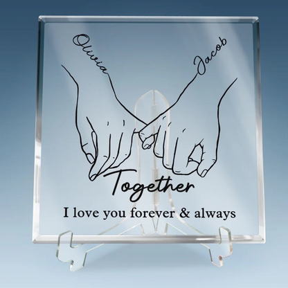 Custom Square Shaped Acrylic Plaque - Personalized Anniversary Wedding Gifts For Husband And Wife, Him And Her - Together We Find Balance