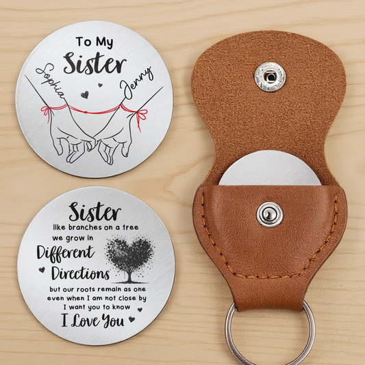 Custom Pocket Hug - Personalized Best Friend Birthday Gifts For Women, Besties, Sisters, BFF - Sisters Make Everything Better