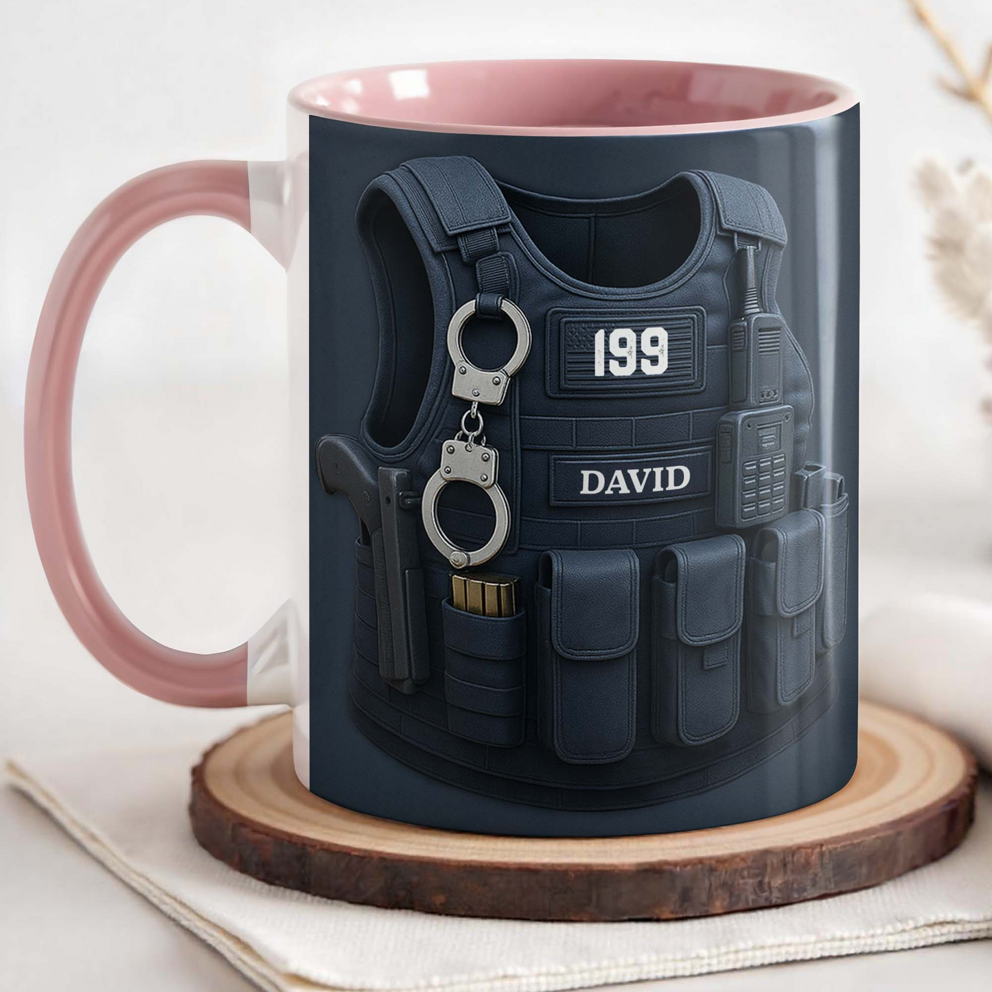 To My Hero, Police Vest and Tactical Gear Design, Custom Accent Mug, Gift For Law Enforcement Officers
