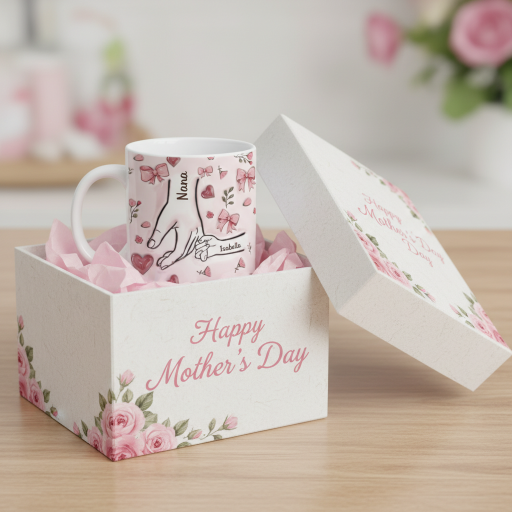 Grandma Is The Heart Of The Family - Family Personalized Custom 3D Inflated Effect Printed Mug - Mother's Day, Gift For Mom, Grandma