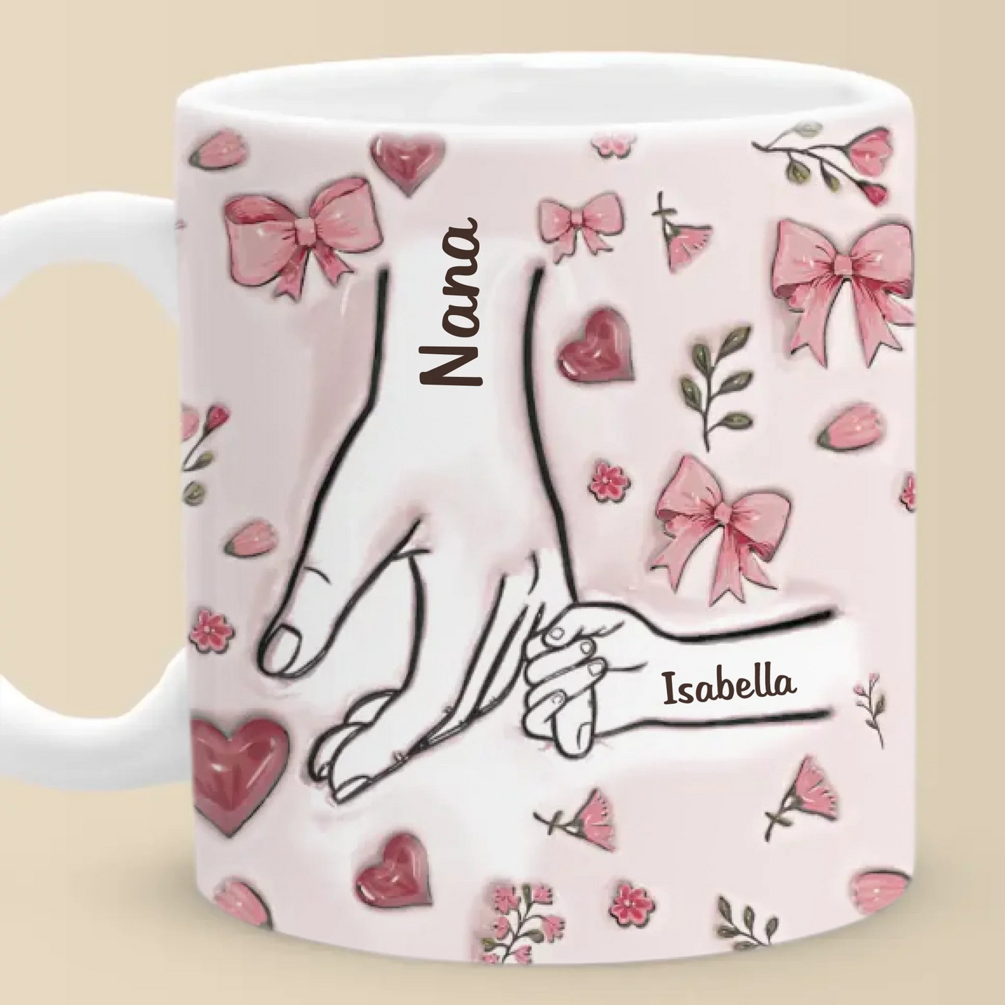 Grandma Is The Heart Of The Family - Family Personalized Custom 3D Inflated Effect Printed Mug - Mother's Day, Gift For Mom, Grandma